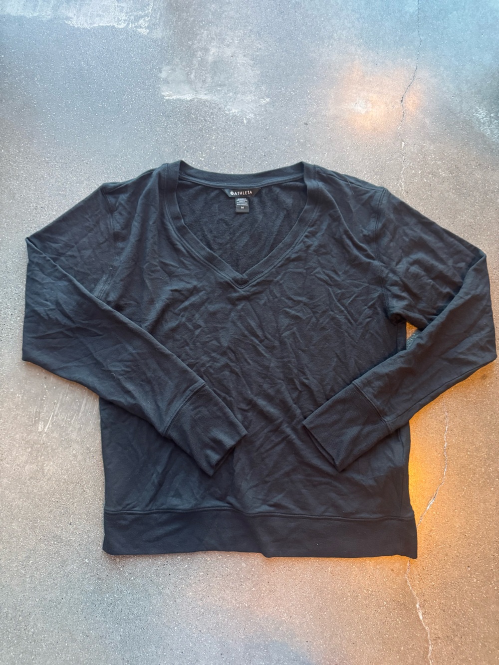 Athleta Black V-Neck Lightweight Sweater